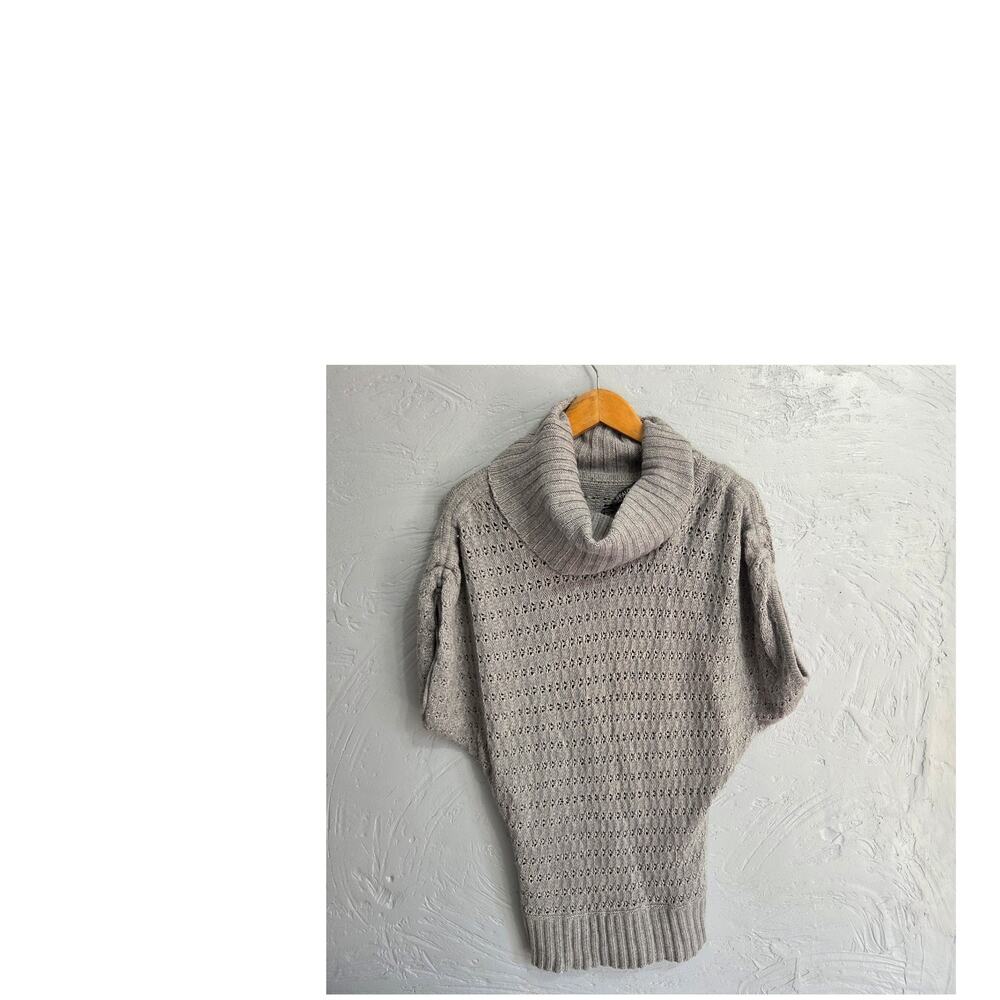 Buffalo by David Bitten Grey Cowl Neck Short Sleeve Sweater Woman's Size Medium